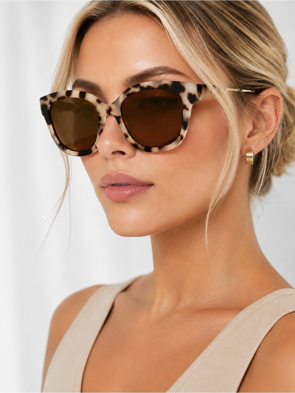 J. Crew 100% UV Protection Tortoise D-Frame Sunglasses Blonde Tort Copper